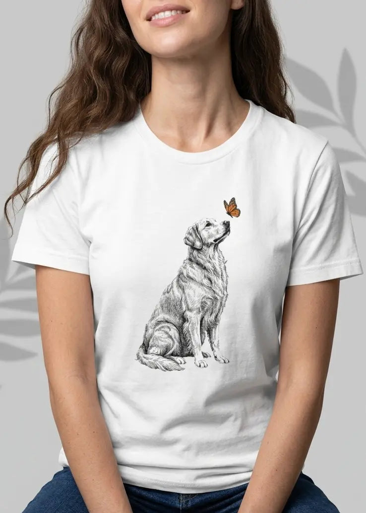 Golden Retriever & Butterfly T-Shirt