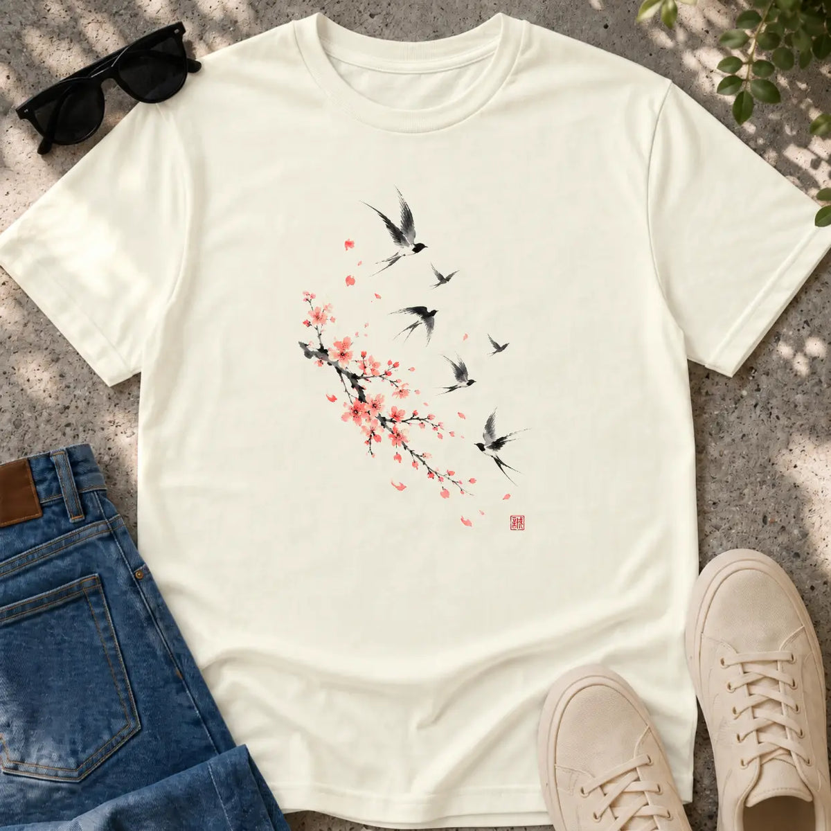 Swallow & Cherry Blossom T-Shirt