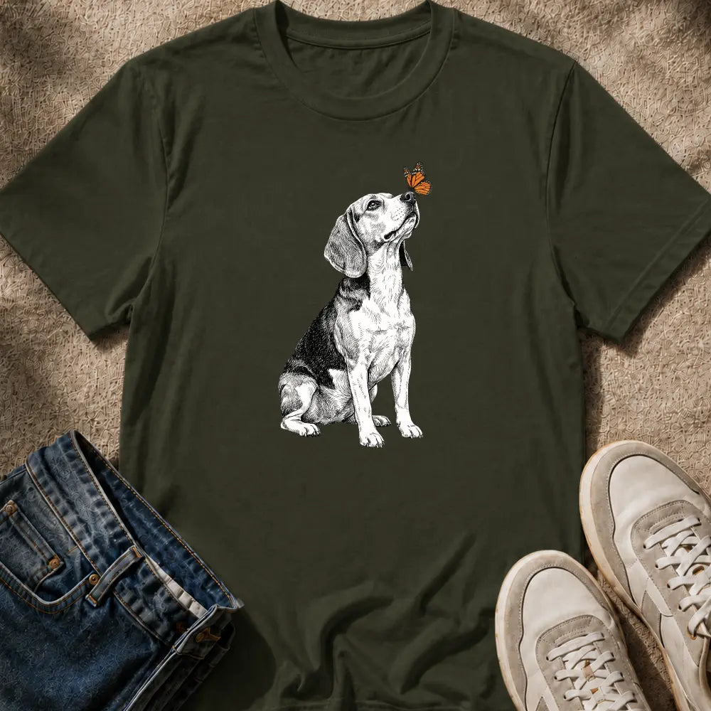 Beagle & Butterfly T-Shirt