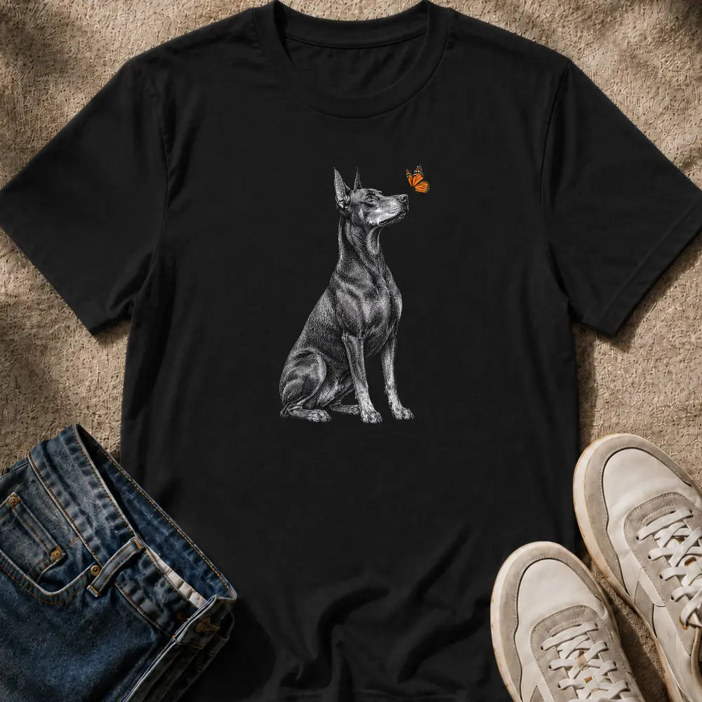 Doberman & Butterfly T-Shirt