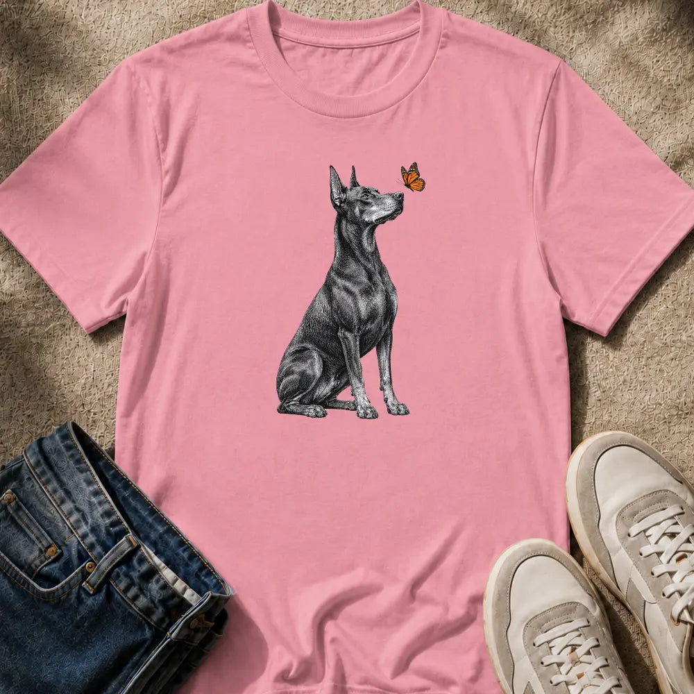Doberman & Butterfly T-Shirt