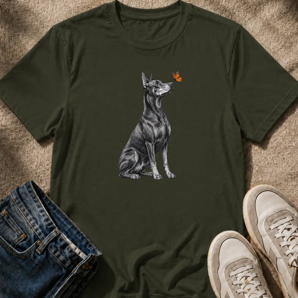 Doberman & Butterfly T-Shirt