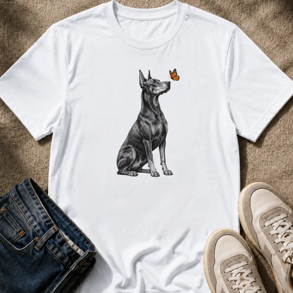 Doberman & Butterfly T-Shirt