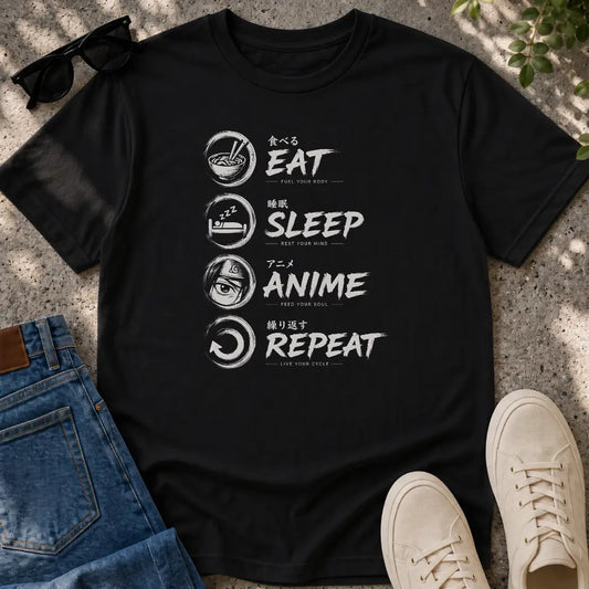 Eat Sleep Anime Repeat T-Shirt