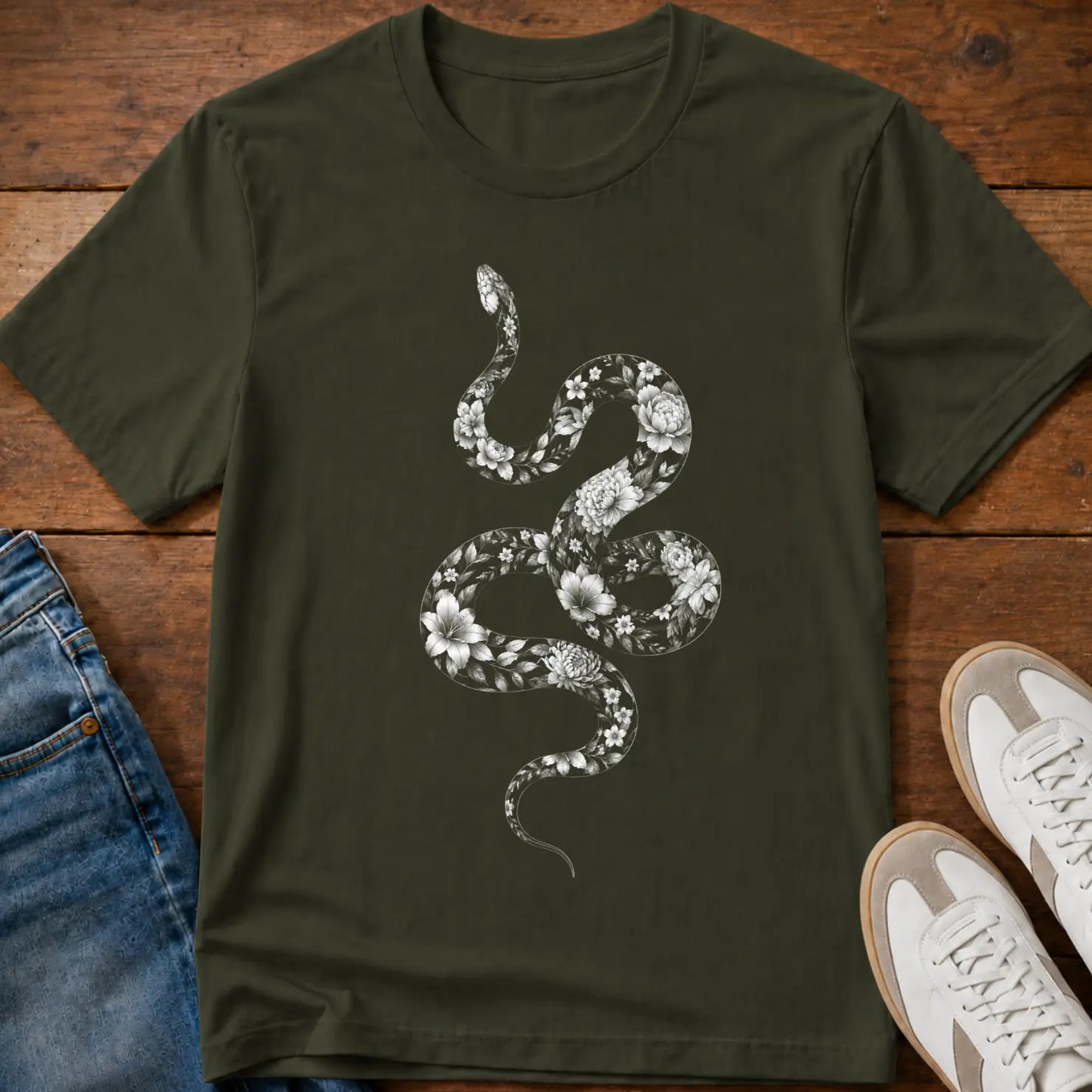 Floral Snake T-Shirt