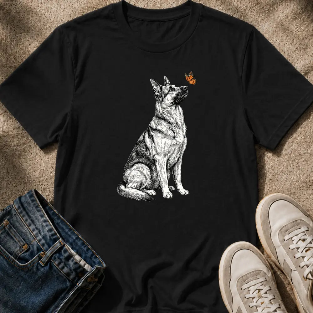German Shepard & Butterfly T-Shirt