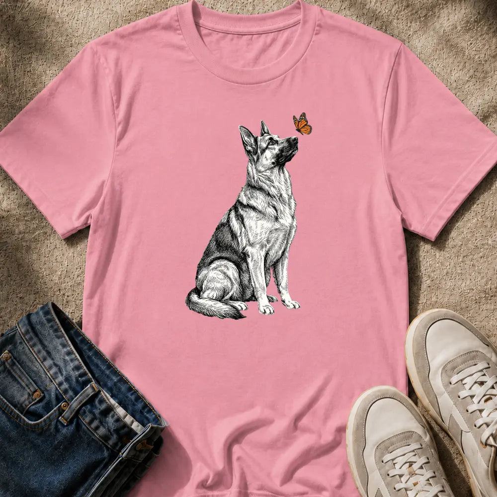 German Shepard & Butterfly T-Shirt