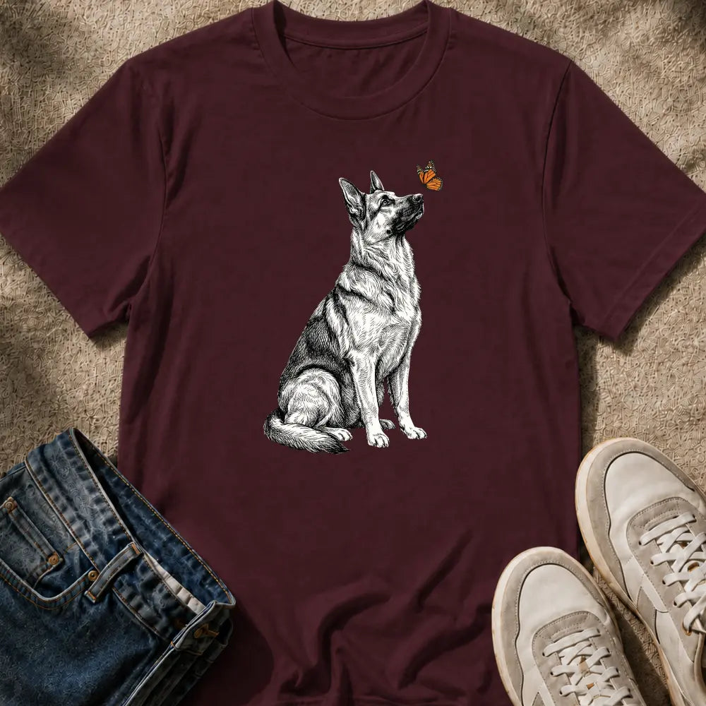 German Shepard & Butterfly T-Shirt