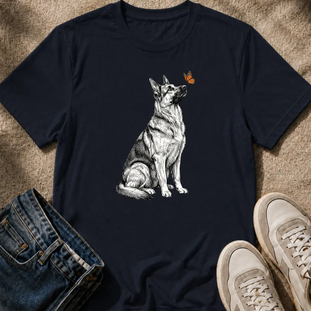German Shepard & Butterfly T-Shirt