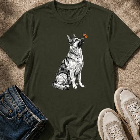 German Shepard & Butterfly T-Shirt