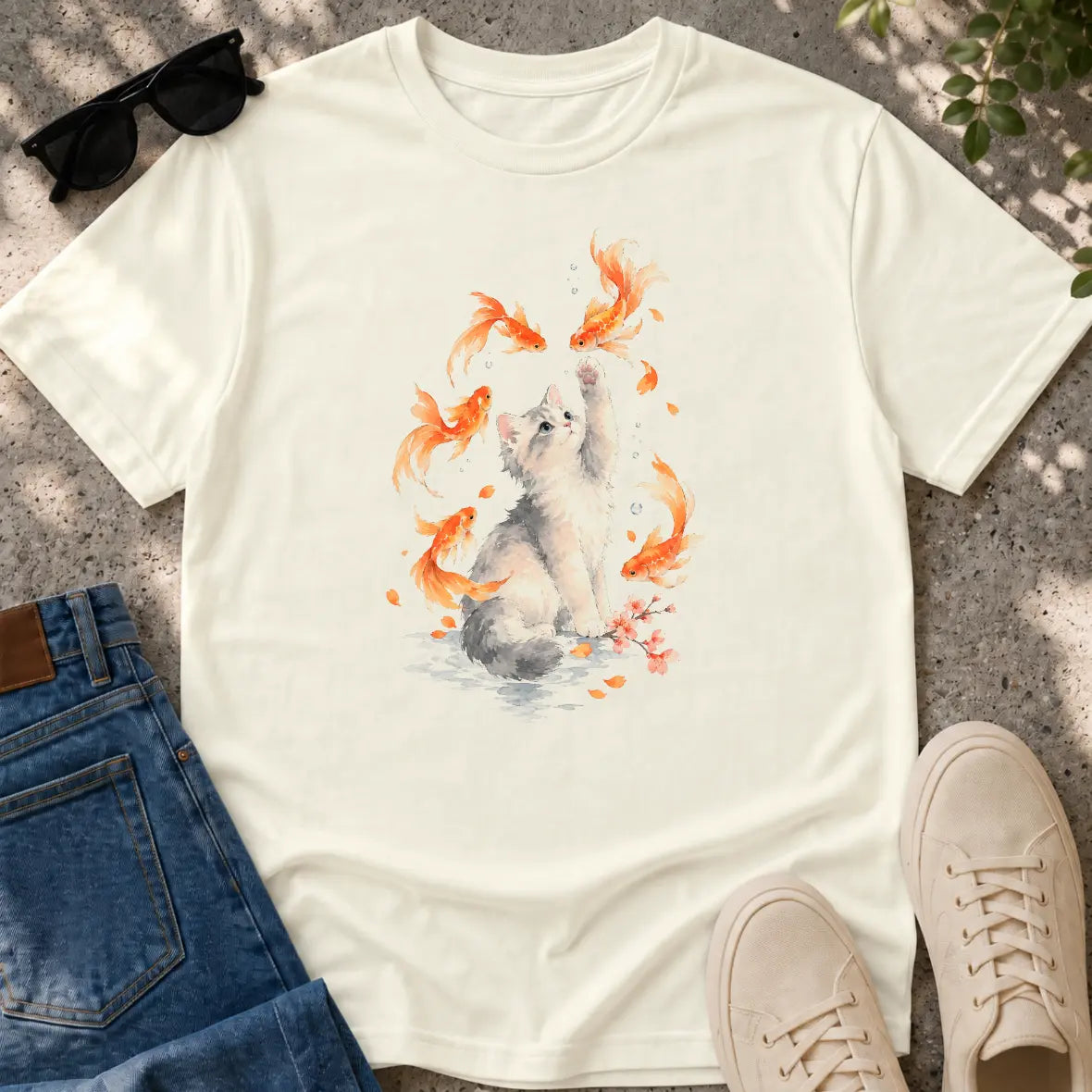 Lucky Cat & Koi T-Shirt