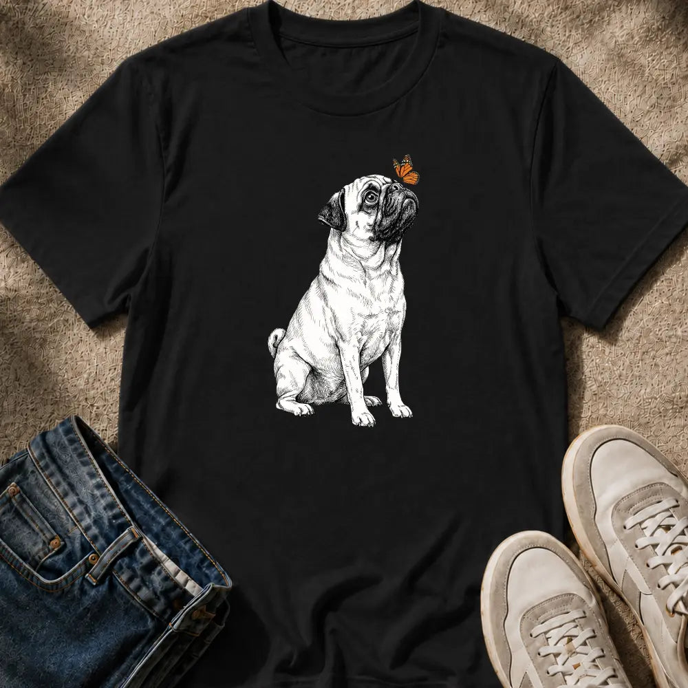 Pug & Butterfly T-Shirt