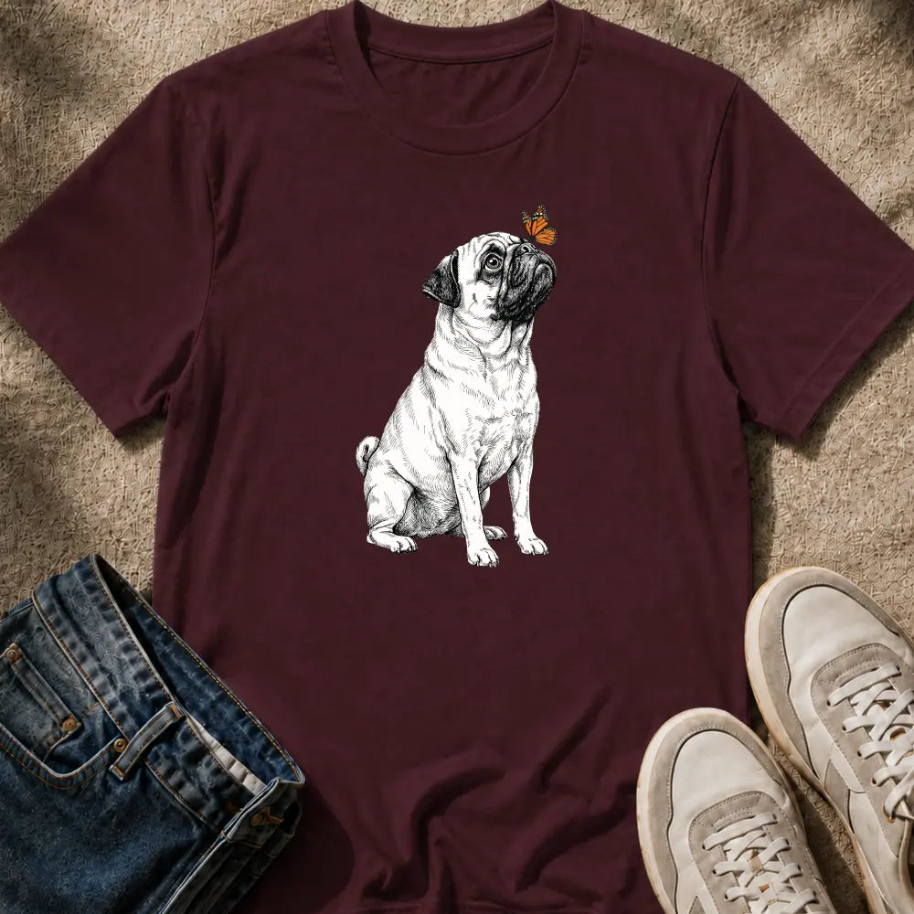 Pug & Butterfly T-Shirt
