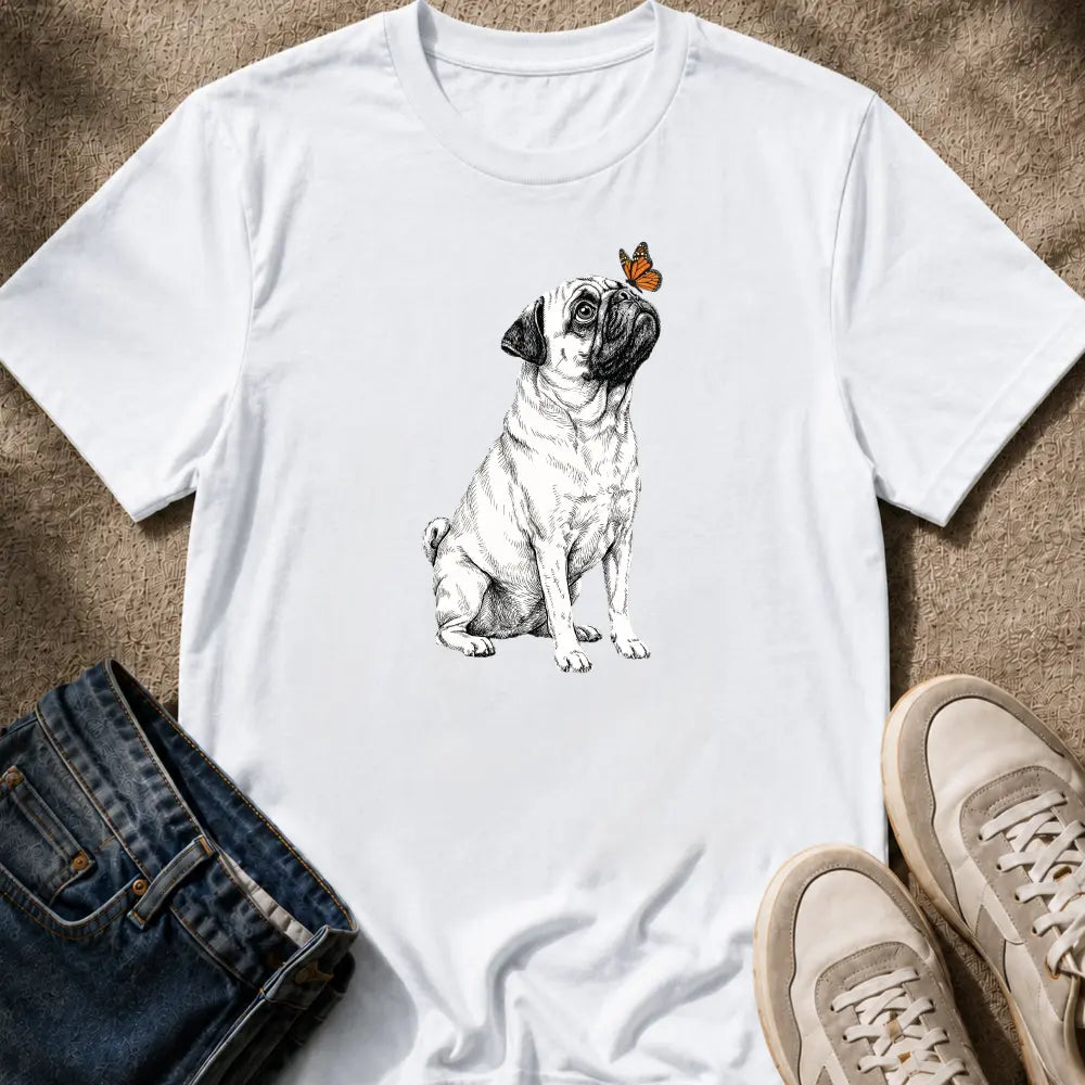 Pug & Butterfly T-Shirt