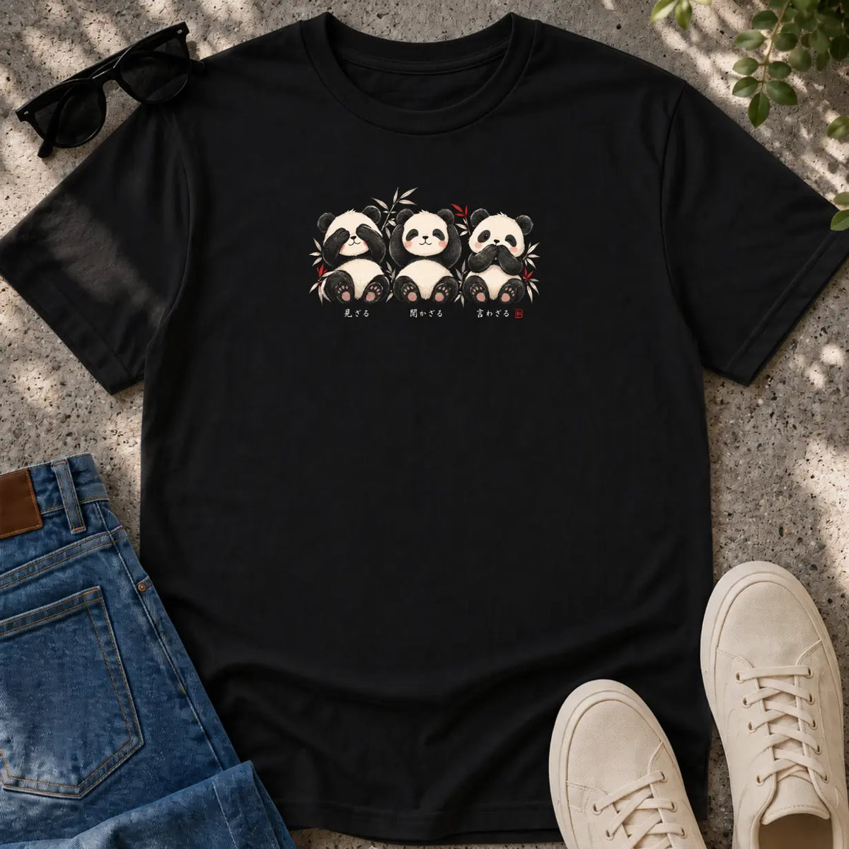 Three Wise Pandas T-Shirt
