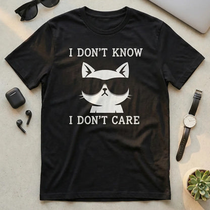 I Don't Know, I Don't Care Cat T-shirt