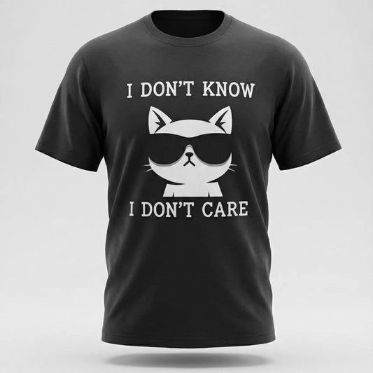 I Don't Know, I Don't Care Cat T-shirt