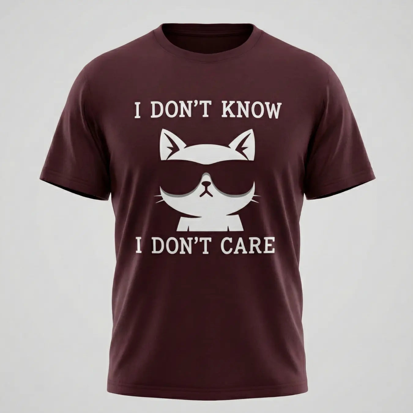 I Don't Know, I Don't Care Cat T-shirt
